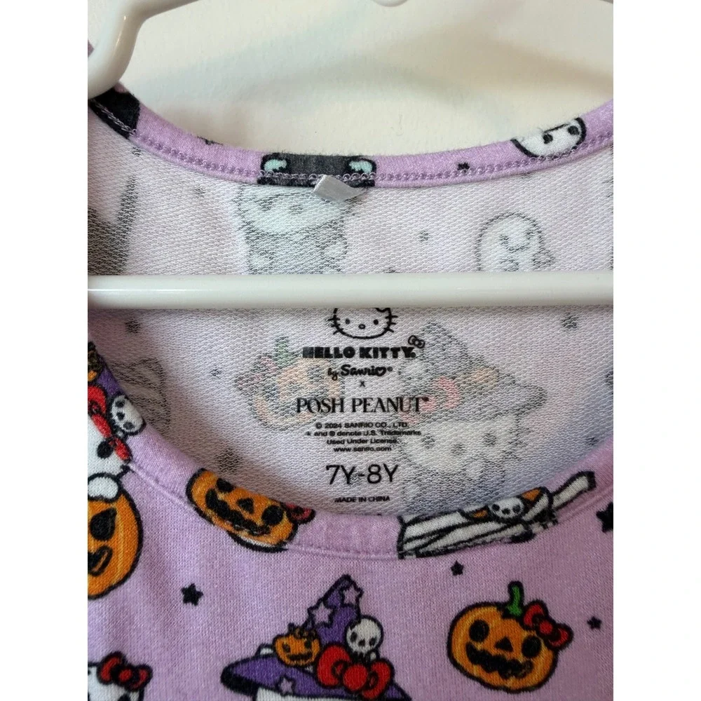 Posh Peanut Hello Kitty Halloween Nightgown Purple Flutter Sleeve Girls 7Y-8Y